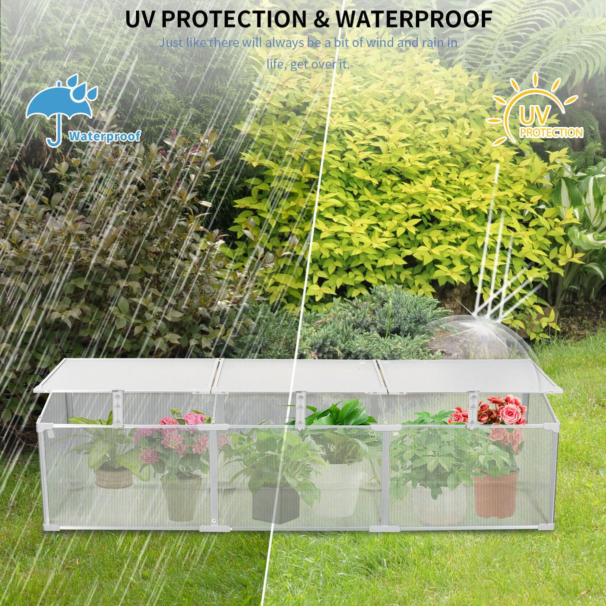 Polycarbonate Greenhouse For Outdoors In Winter - Silver by Couch.com