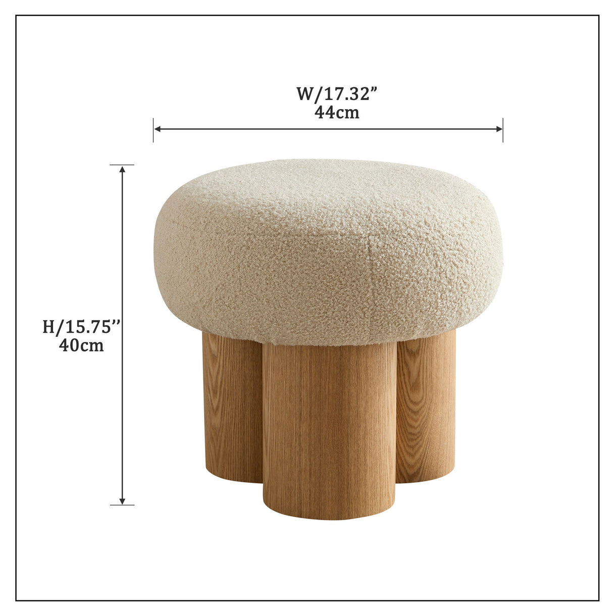 Versatile Mushroom Stool With Cushion by Couch.com