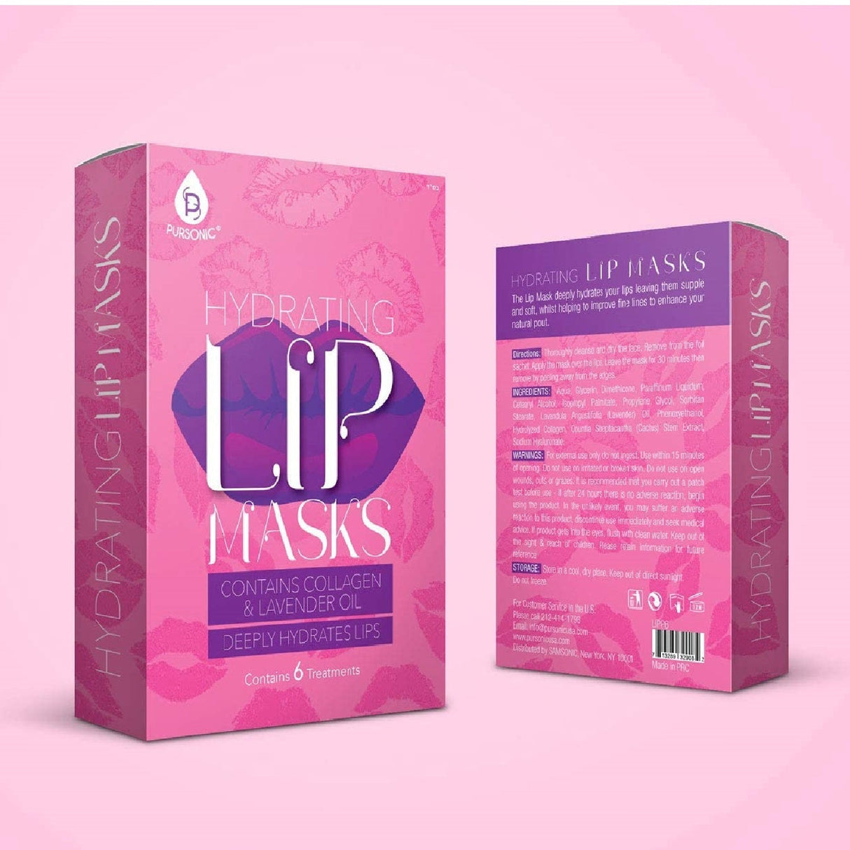 Hydrating Lip Masks (Pack of 6) by Pursonic