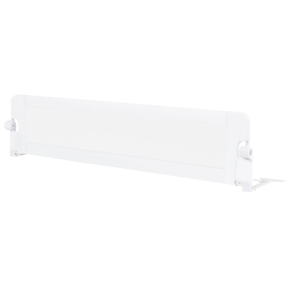 71-Inch Foldable Bed Rail Swing Down Baby Bed Guard Rail with Adjustable Safety Strap-White
