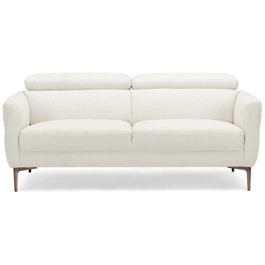 72.5 Inch Modern Fabric Loveseat Sofa Couch with Adjustable Headrest