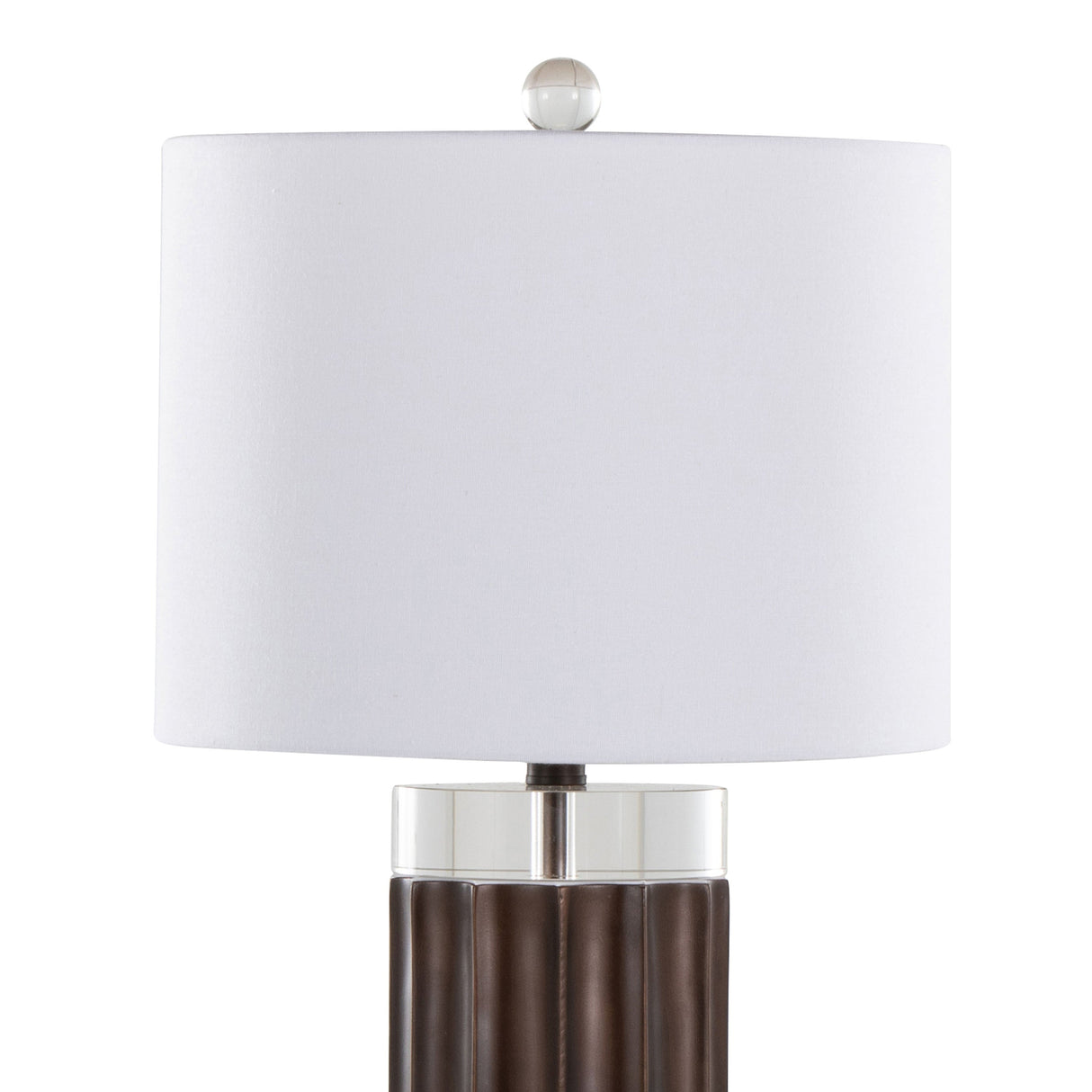 Cylinder Fluted Contemporary Polyresin Table Lamp Set of 2