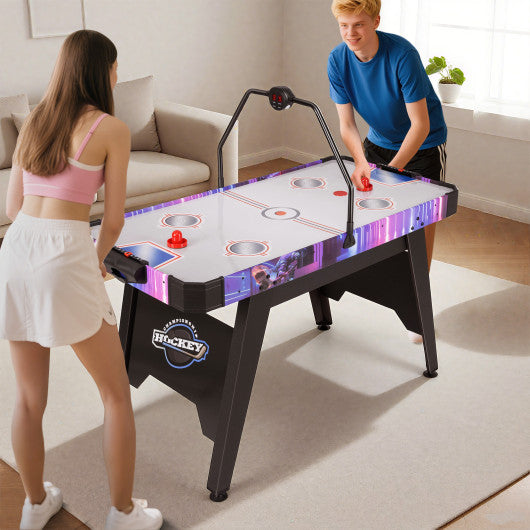 56 Inch Air Hockey Table with LED Digital Scoreboard and Powerful 12V Motor-White