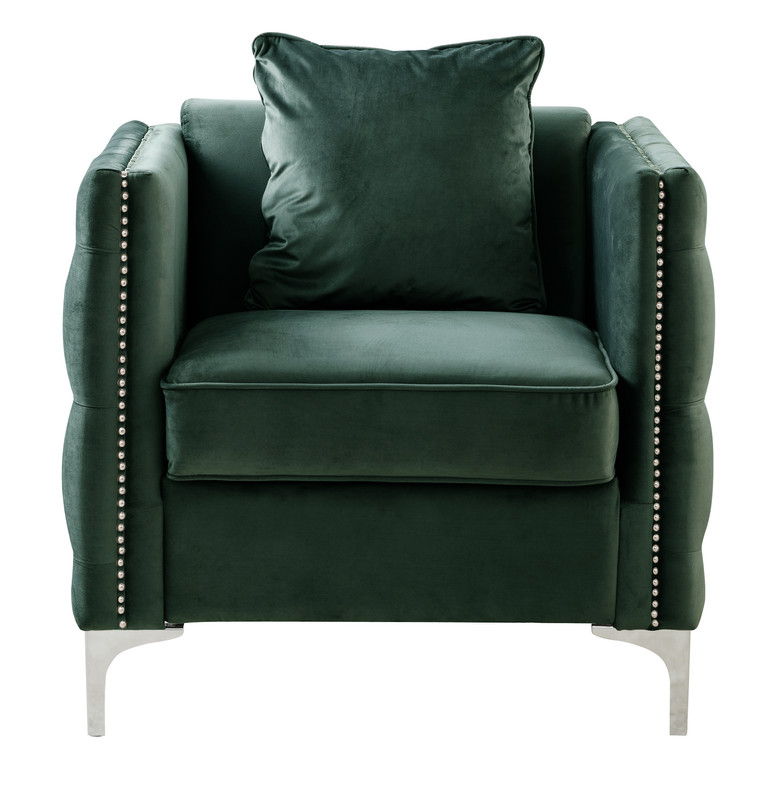 Bayberry - Velvet Chair With 1 Pillow by Couch.com