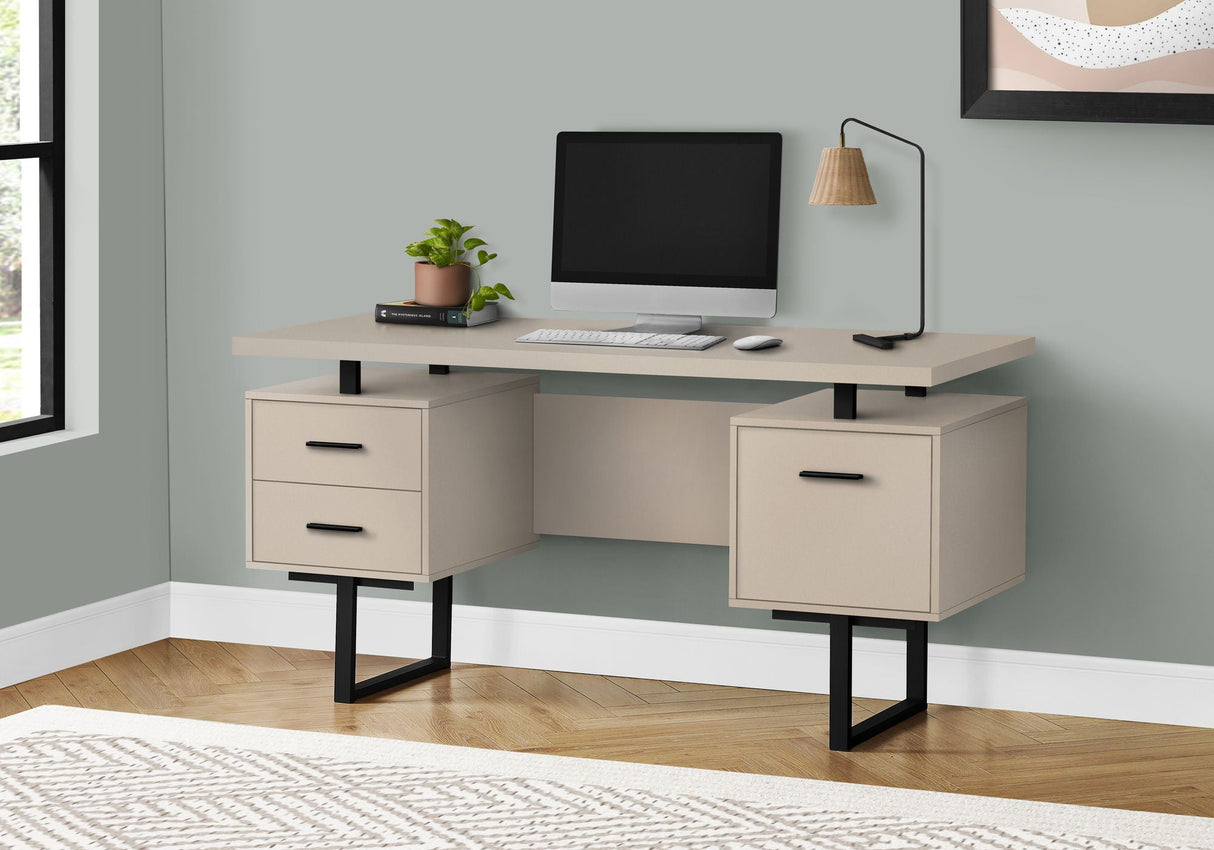 Computer Desk For Home Office, Laptop, Left, Right Set - Up, Storage Drawers, Contemporary & Modern by Couch.com