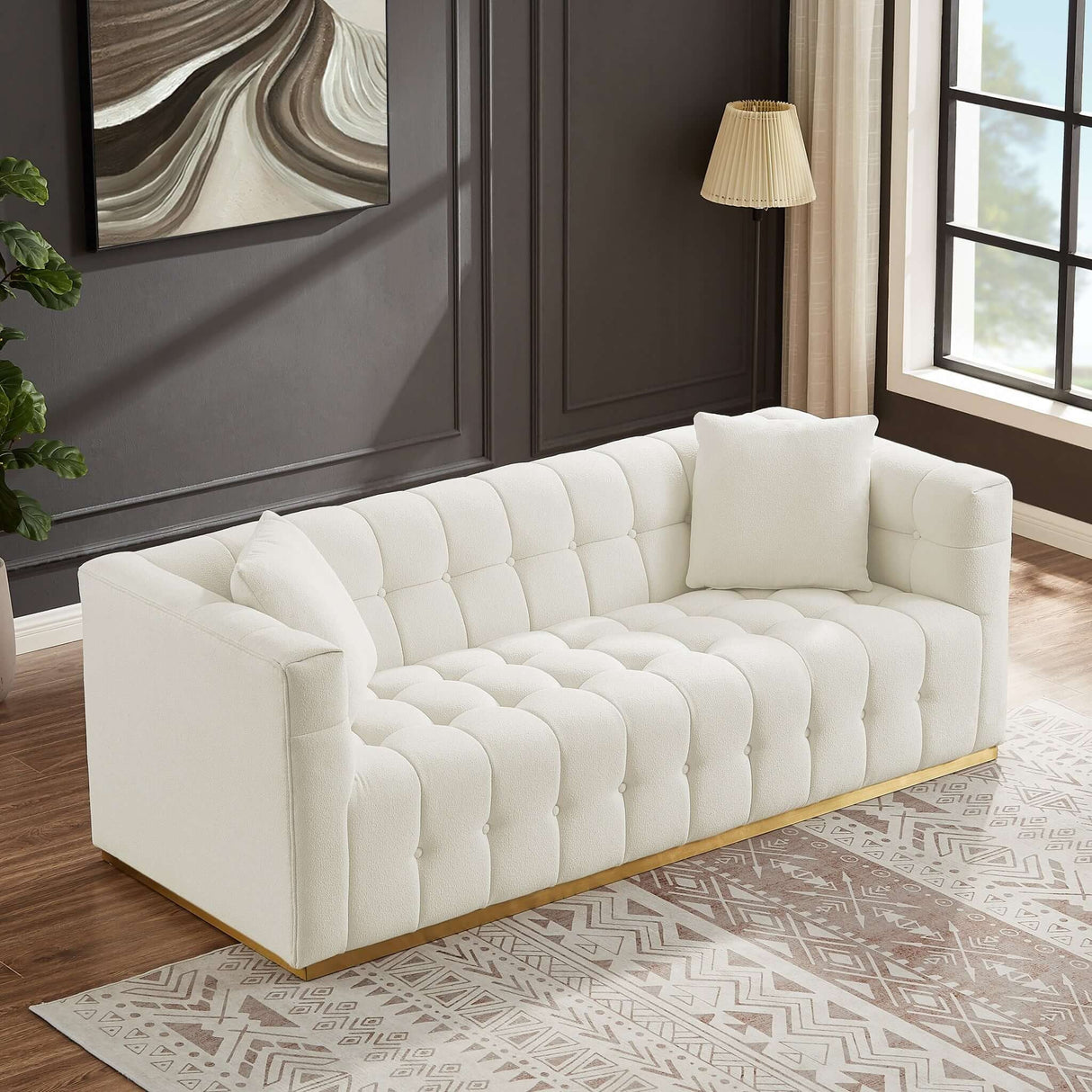 Eleanor - Sofa Boucle - Beige / Gold / Ivory / Ivory White by Couch.com