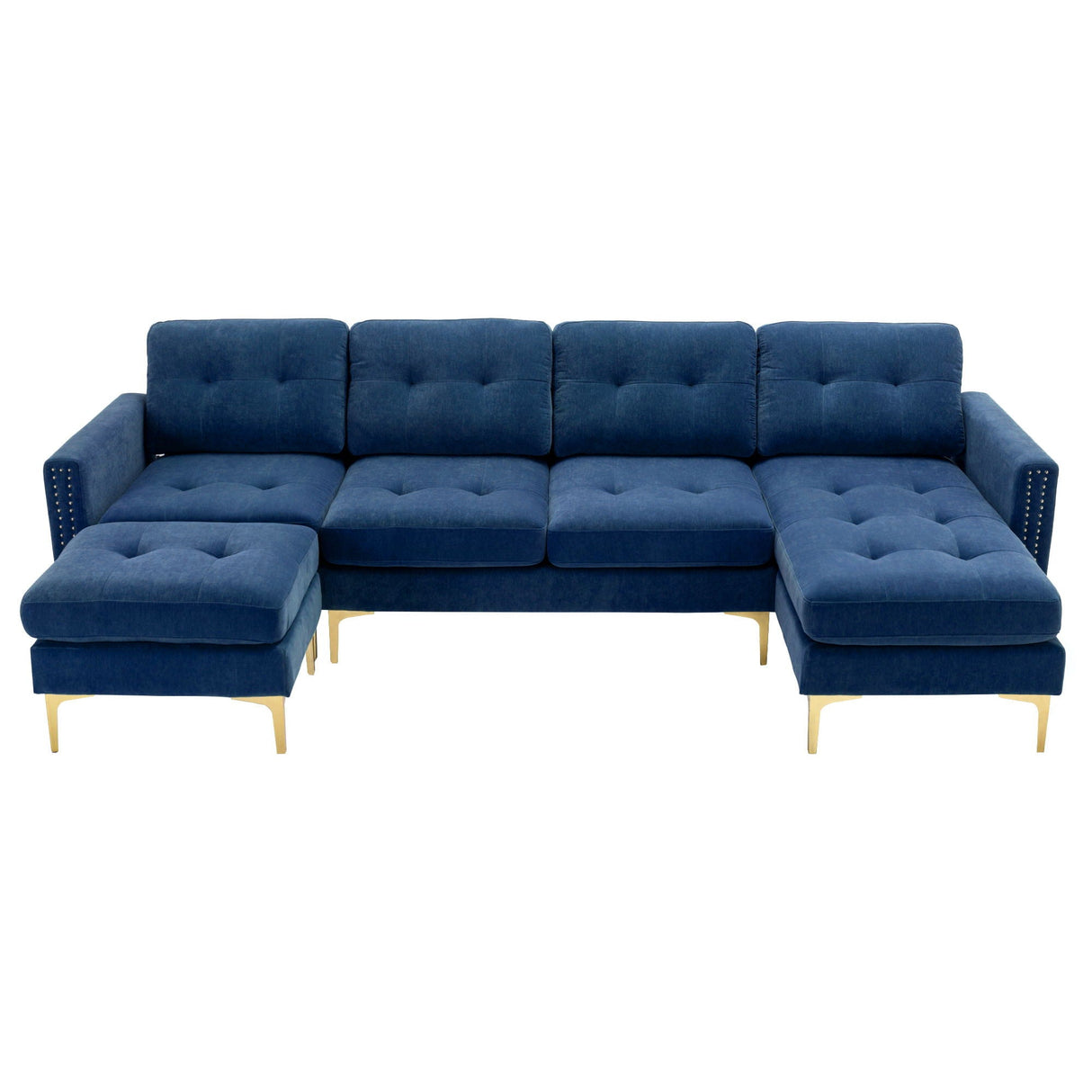 Modern L - Shape Convertible Sectional Sofa With Movable Ottoman by Couch.com