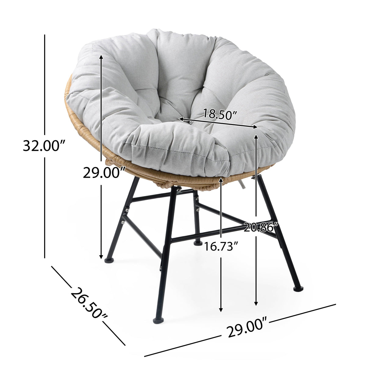 Couch.com Palos Outdoor Wicker Lounge Chair (Set of 2) Brown / Light Gray, Set of 2, Durable Design, Weather-Resistant, Fabric Construction, Gray Finish by Couch.com