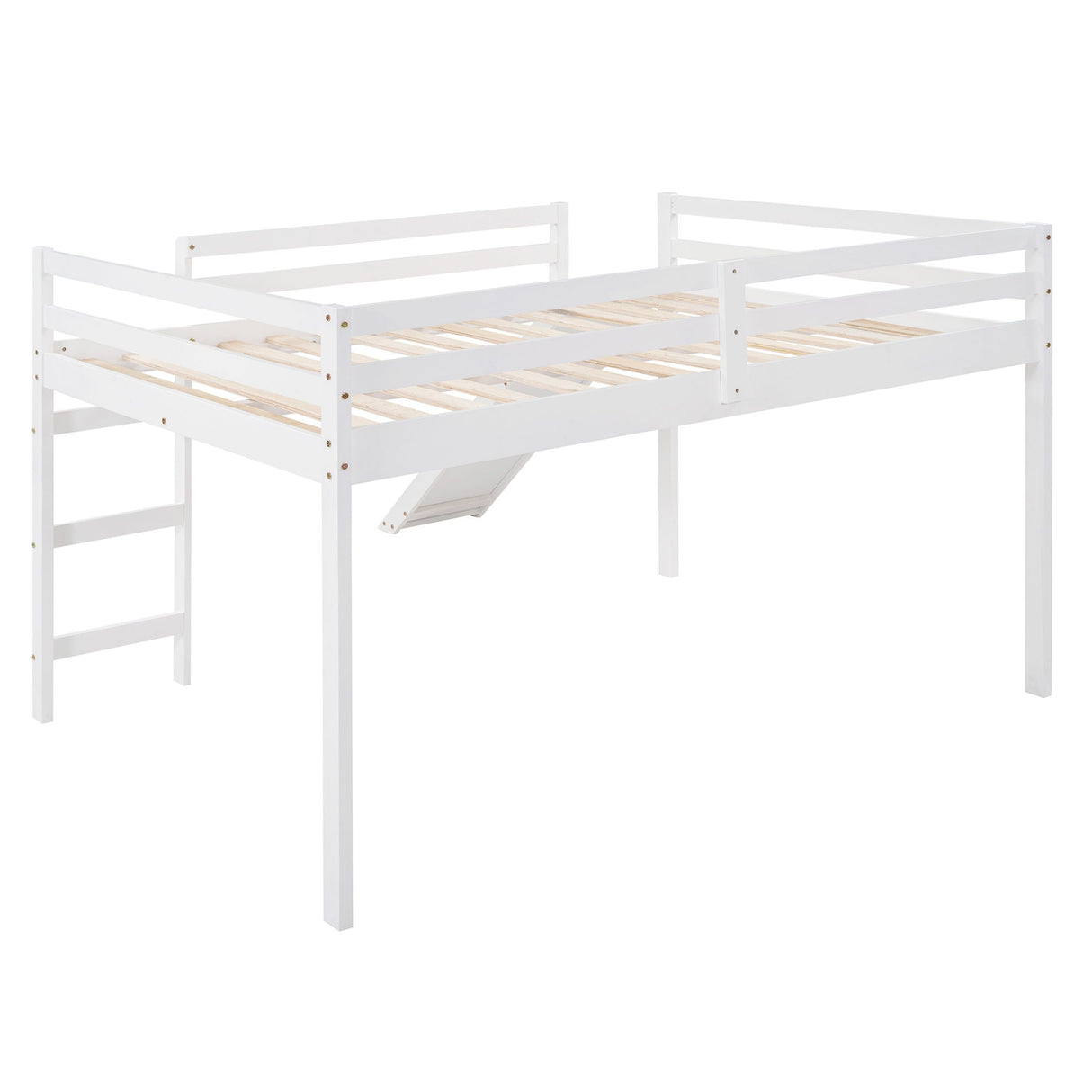 Full Loft Bed With Slide, Multifunctional Design - White by Couch.com