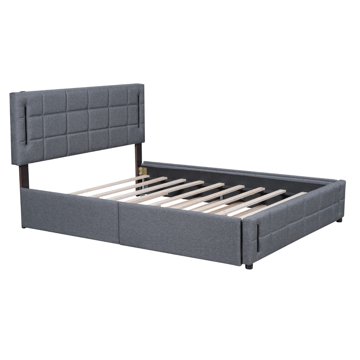 Upholstered Platform Bed With Trundle & Drawers by Couch.com