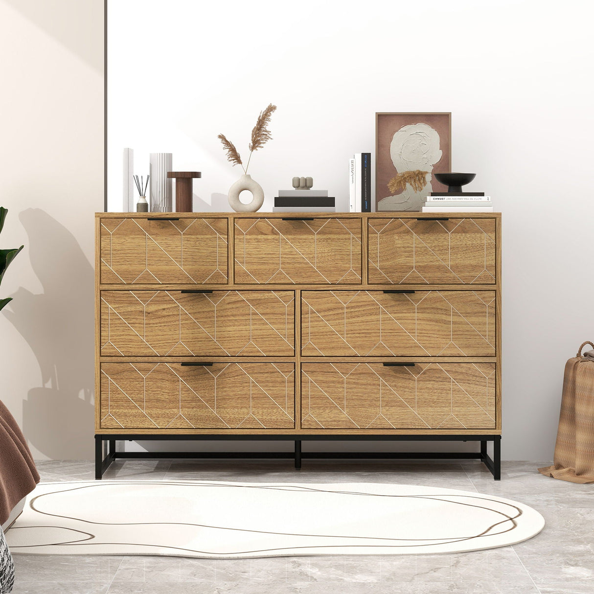 Modern 7 Drawer Dresser Cabinet - Walnut by Couch.com