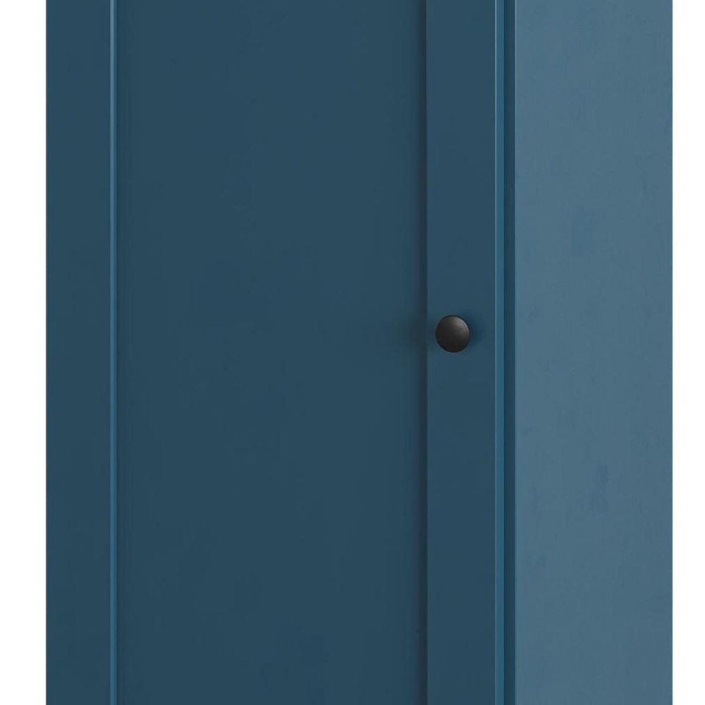 Teal Blue Ten Pair Solid WoodShoe Storage Cabinet