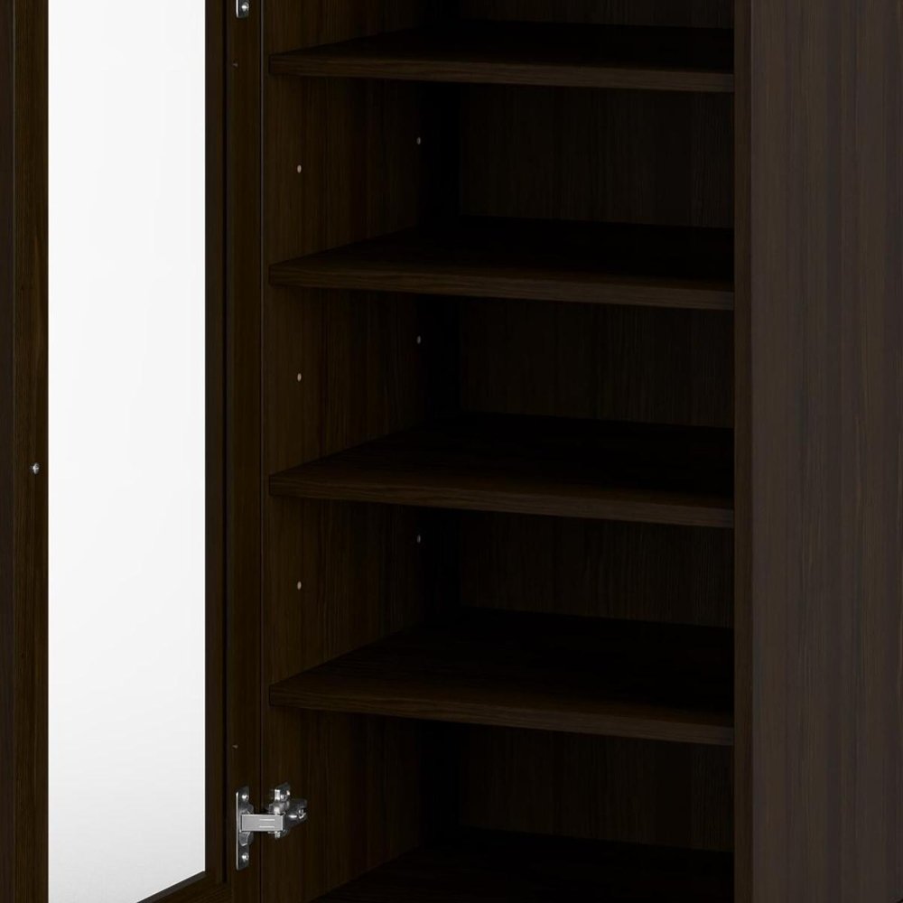 Espresso Ten Pair Solid WoodShoe Storage Cabinet