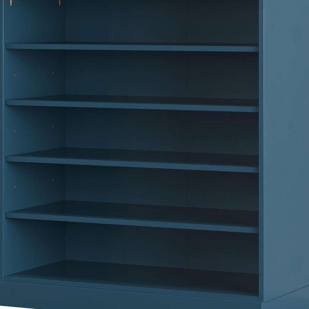 Teal Blue Twenty Pair Solid WoodShoe Storage Cabinet