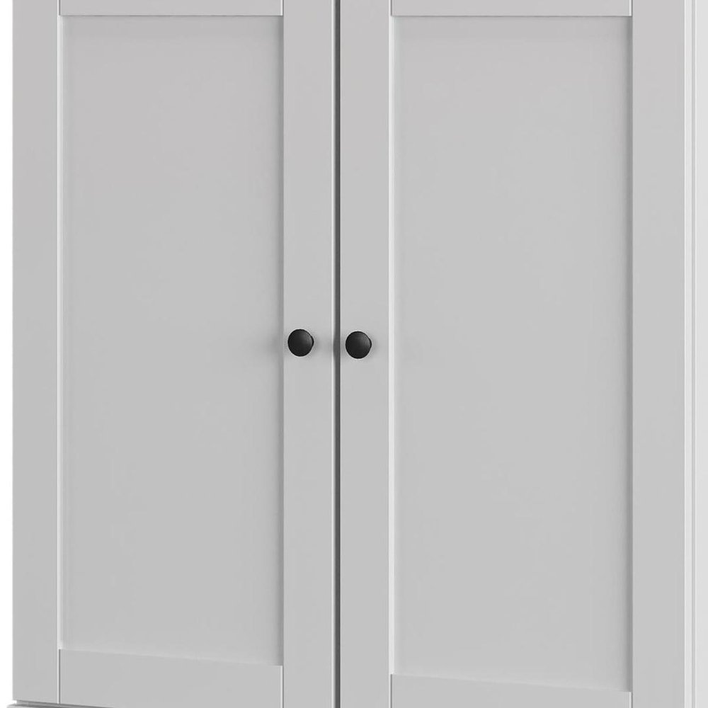 White Twenty Pair Solid WoodShoe Storage Cabinet