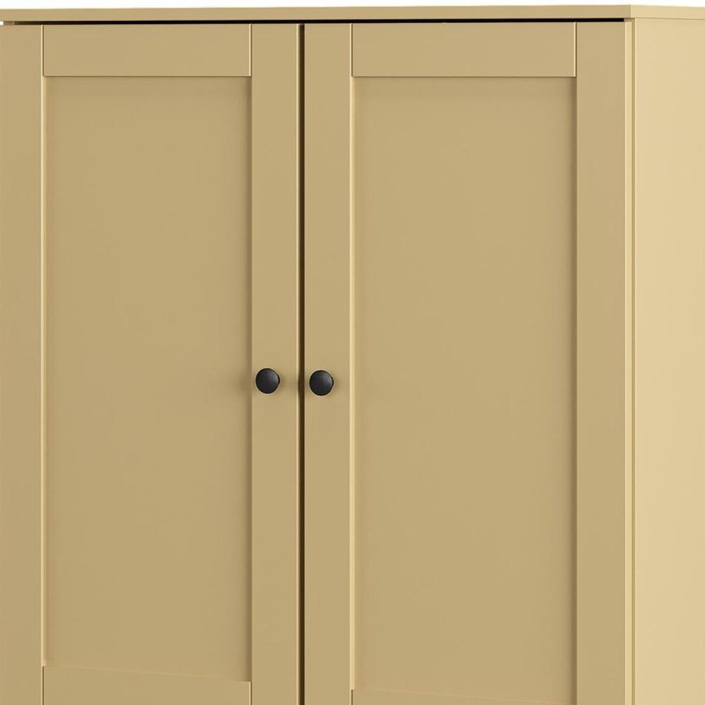 Yellow Twenty Pair Solid WoodShoe Storage Cabinet
