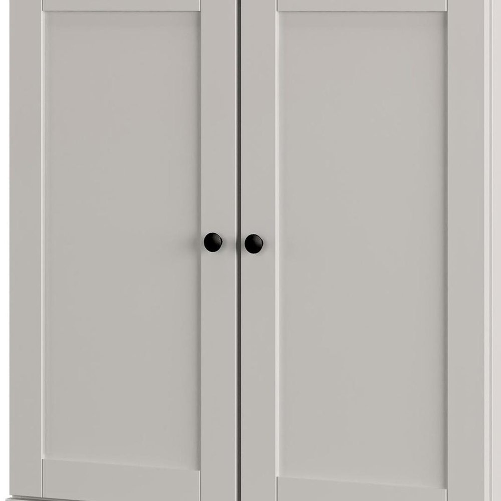 Off White Twenty Pair Solid WoodShoe Storage Cabinet