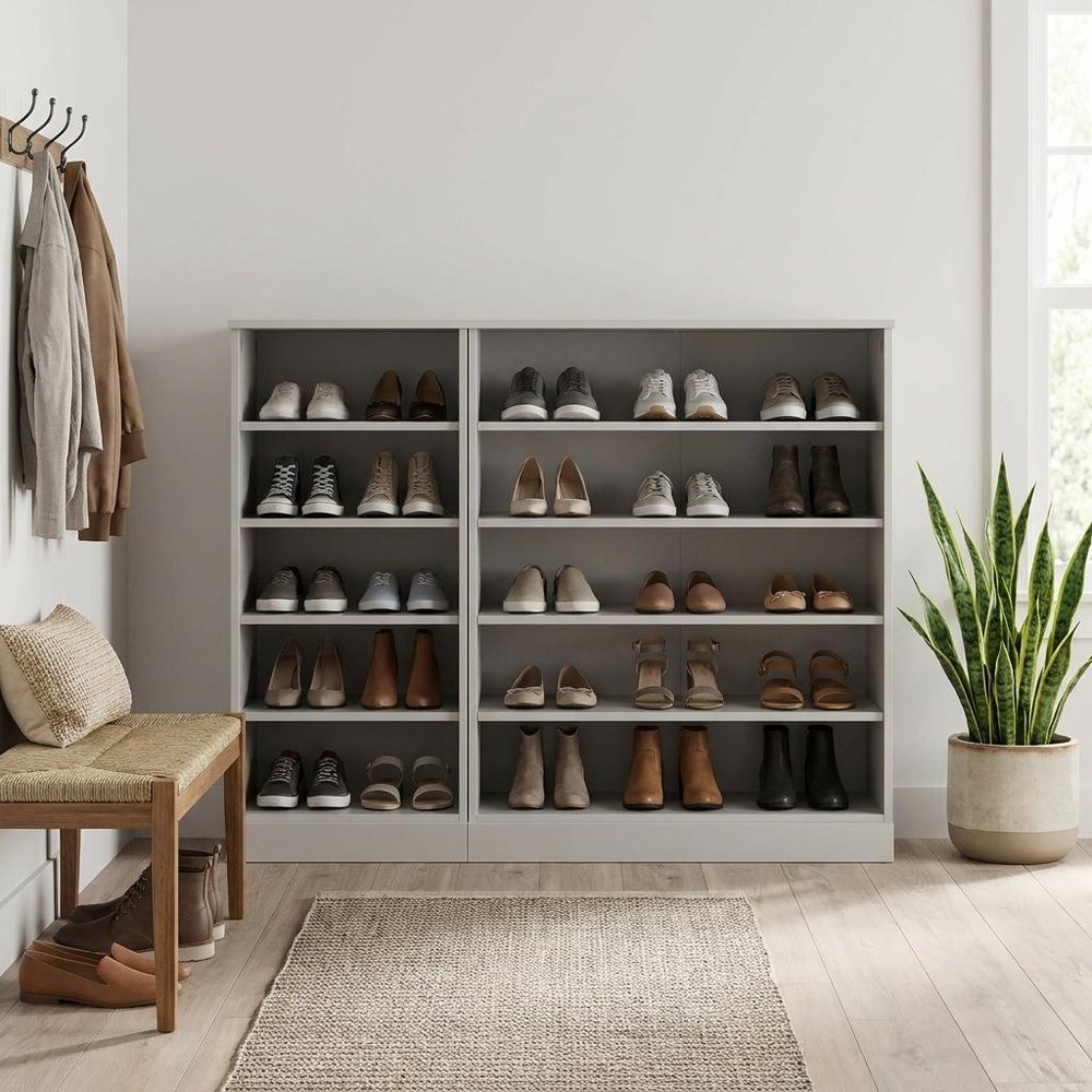 Off White 30 Solid WoodShoe Storage Cabinet