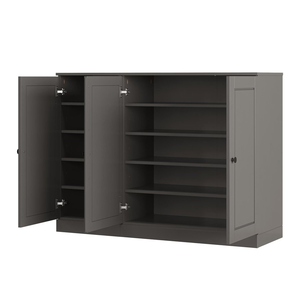 Gray 30 Solid WoodShoe Storage Cabinet