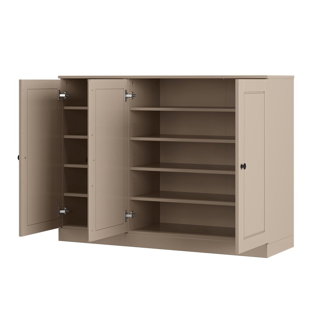 Beige 30 Solid WoodShoe Storage Cabinet