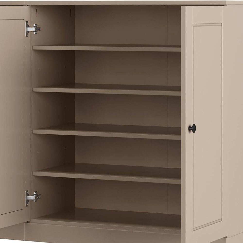Beige 30 Solid WoodShoe Storage Cabinet