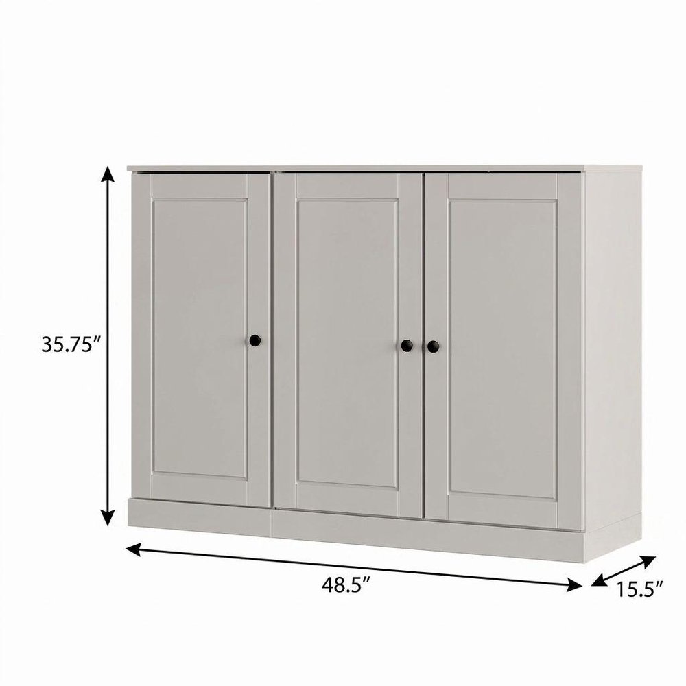 Off White 30 Solid WoodShoe Storage Cabinet