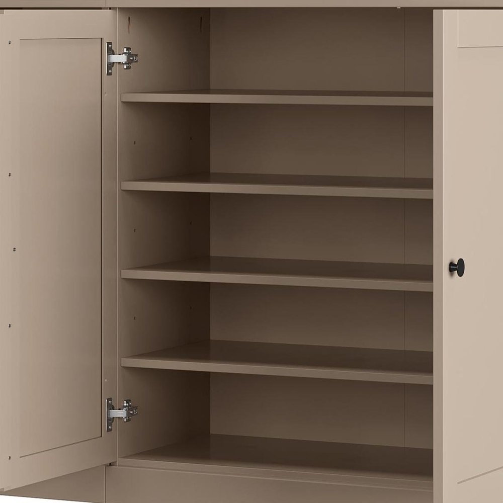 Beige 30 Solid WoodShoe Storage Cabinet