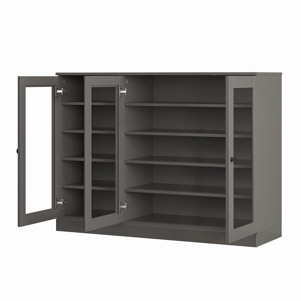 Gray 30 Solid WoodShoe Storage Cabinet
