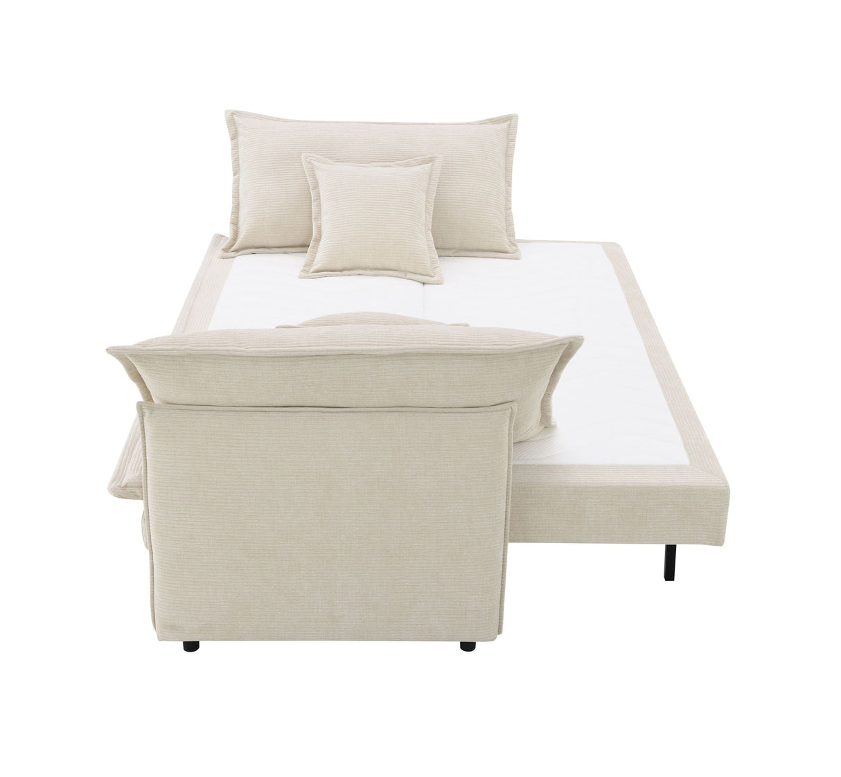 Elisea - Sleeper Sectional Sofa With 2 Toss Pillows - Beige by Couch.com