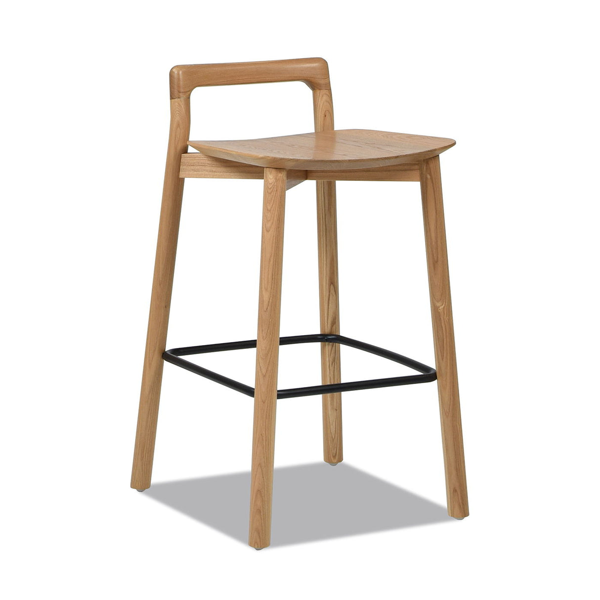 Sven - Modern Minimalist Low Back Counter Stool - Natural Blonde Ash by Couch.com