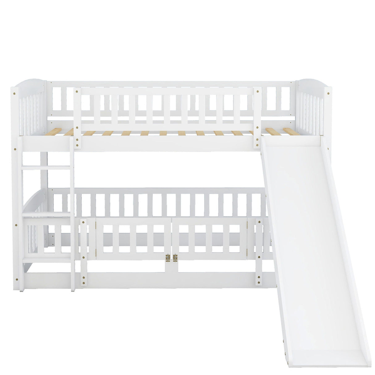 Low Bunk Bed With Slide, Fence And Ladder by Couch.com