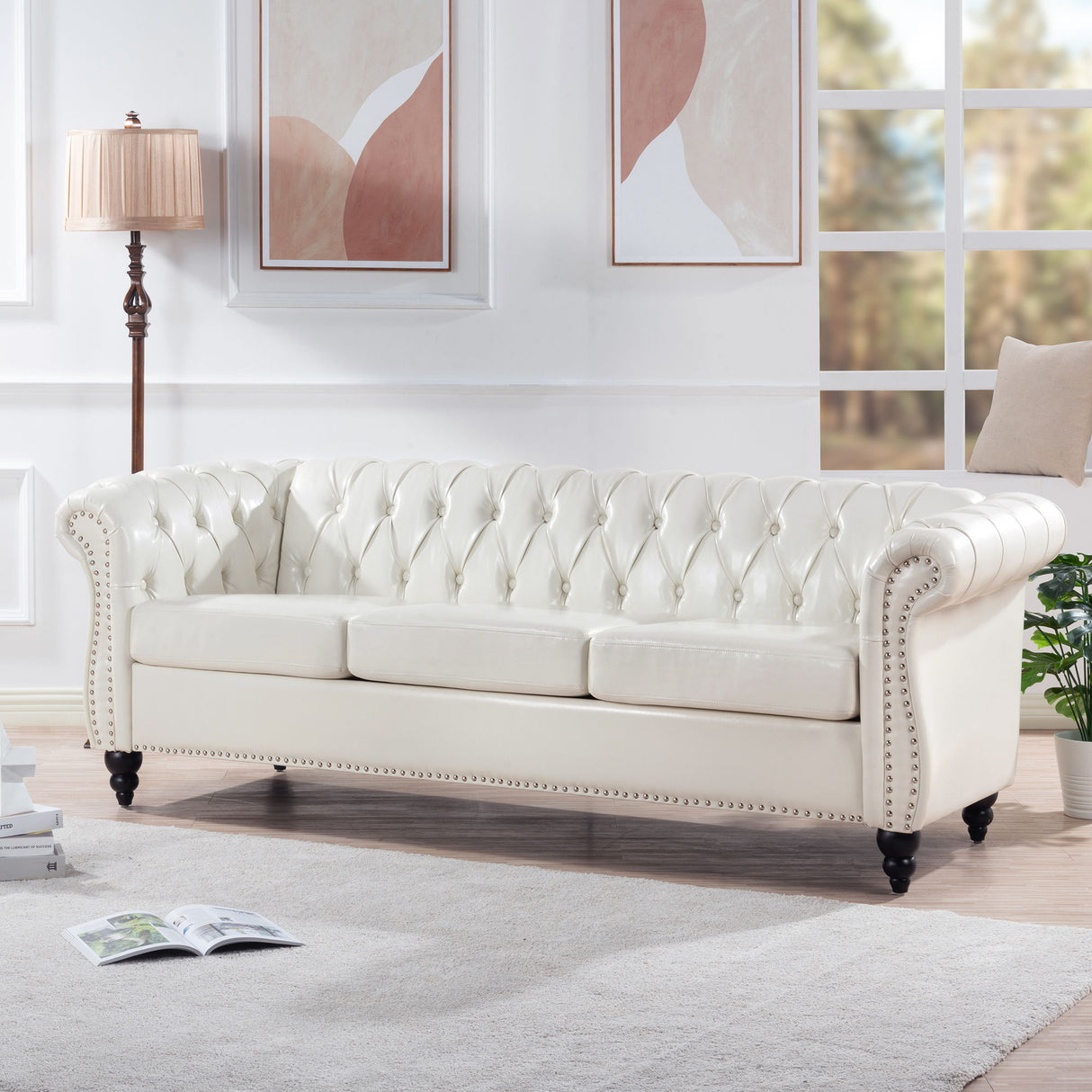 Rolled Arm Chesterfield 3 Seater Sofa by Couch.com