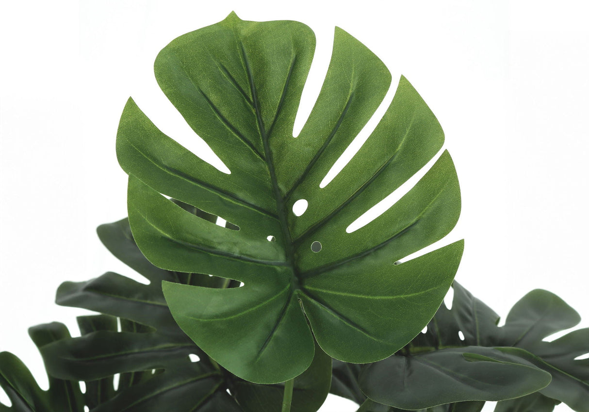 24" Tall, Artificial Plant, Monstera, Indoor, Faux, Fake, Table, Greenery, Potted, Real Touch, Decorative - Green / Black by Couch.com