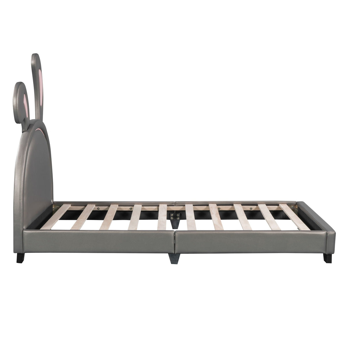 Upholstered Leather Platform Bed With Rabbit Ornament by Couch.com