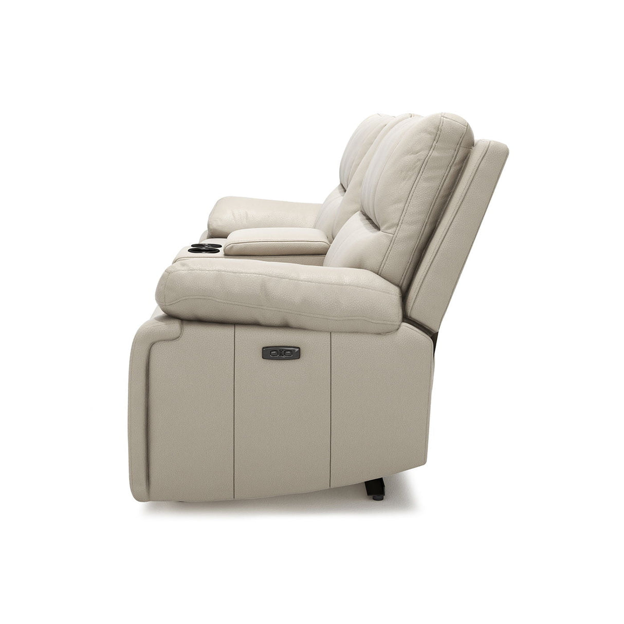 Malibu - Modern Power Motion 3 Piece Reclining Loveseat Sofa With Cup Holders - Cream Taupe Beige by Couch.com