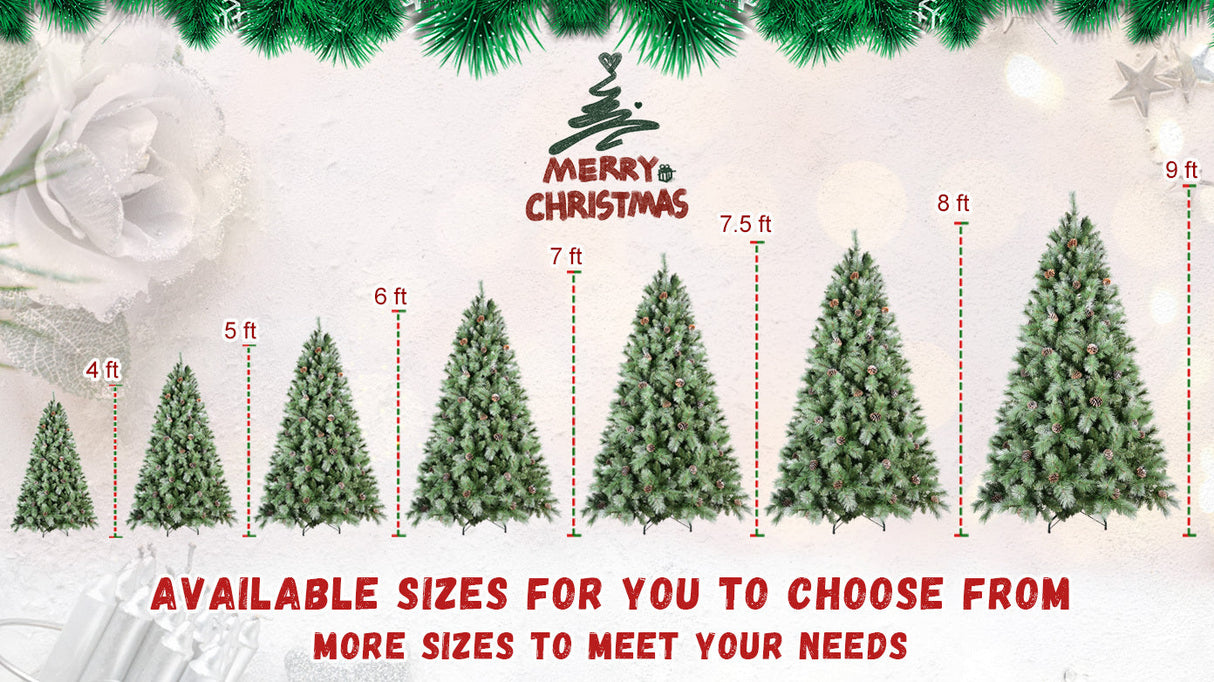 8 Ft The Full-Bodied Pre-Decorated Pinecone Christmas Tree