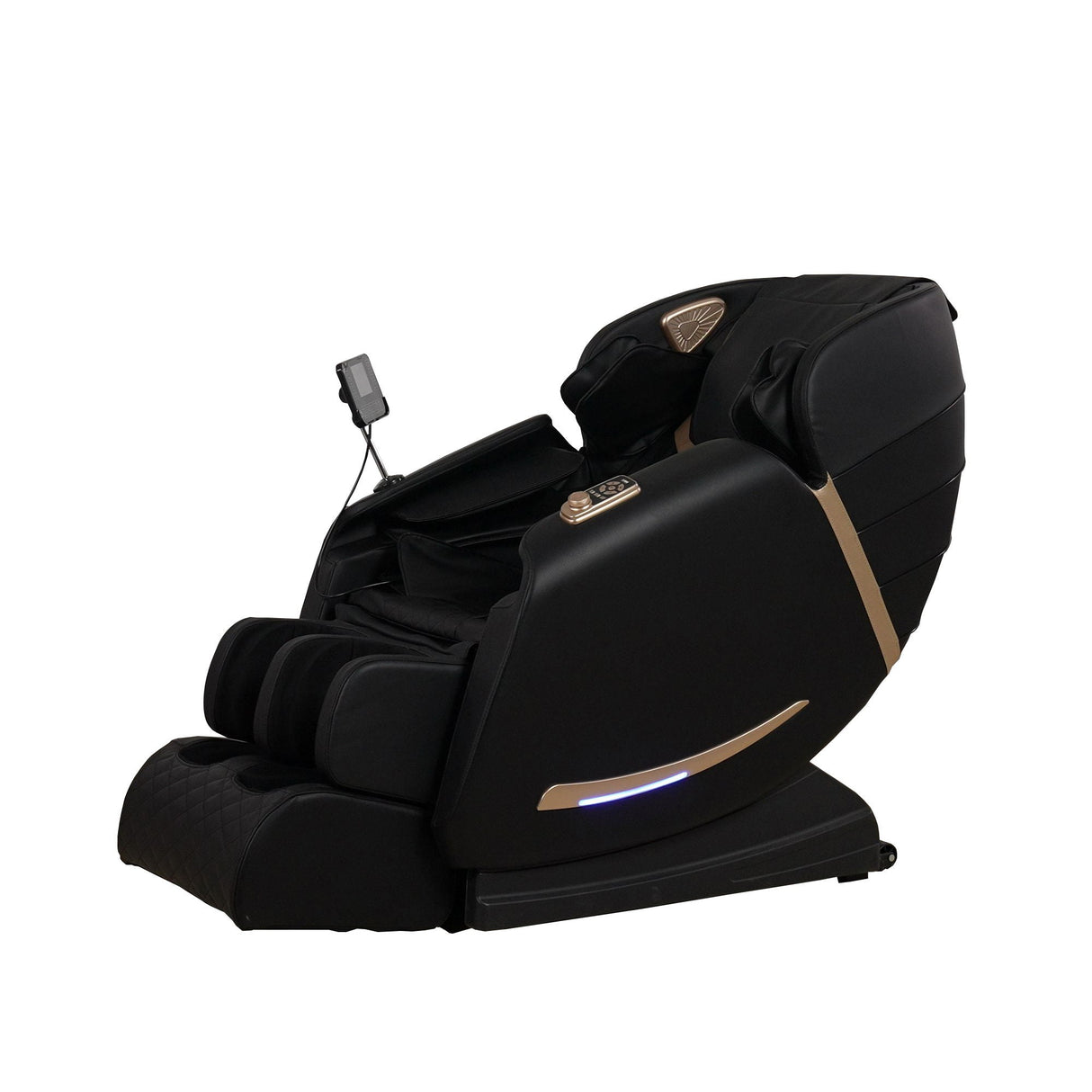 Full Body Massage Chair With Zero Gravity Recliner, With Two Control Panel: Smart Large Screen & Rotary Switch, Spot Kneading And Heating - Black by Couch.com