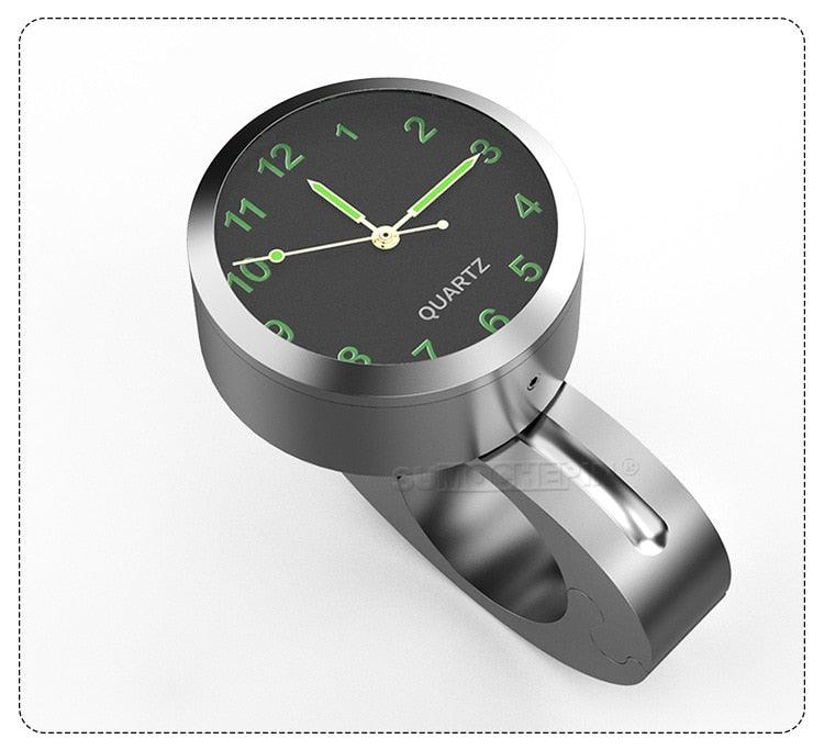7/8" Universal Motorcycle Handlebar Watch Bike Hand Grip Bar Mount Dial Clock Motorcycle Handlebar Watch Mount Clock Glow Mount Clock Dial Watch Fit Waterproof For Scooter Bicycle Motor ATV
