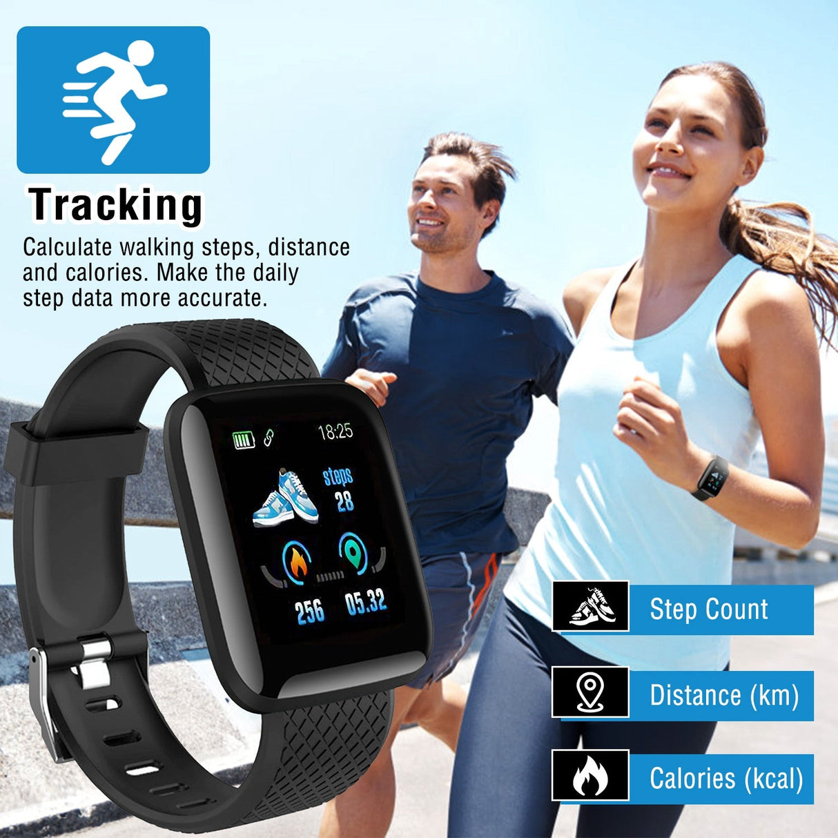 1.3\'\' Fitness Tracker IP67 Waterproof Activity Tracker Smart Bracelet w/Heart Rate Sleep Monitor Pedometer by DirectDeals