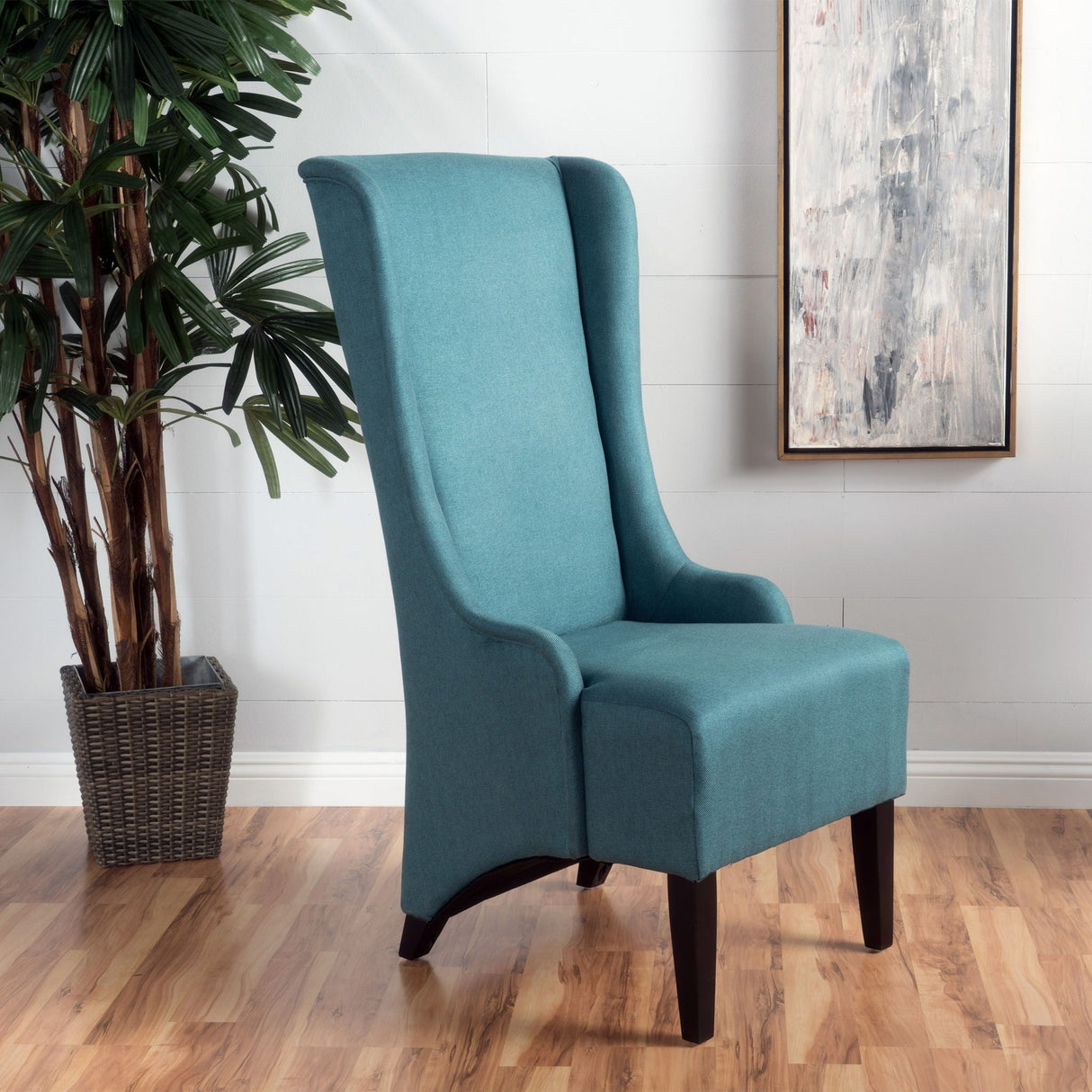 Alight Upholstered Dining Chair With High Back And Birch Wood Legs (Set of 2)
