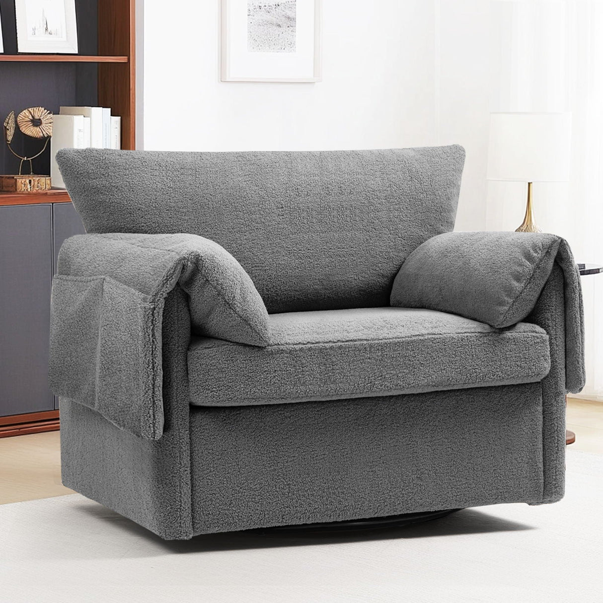 Oversized Swivel Armchair Modern Chair & Single Sofa Lounge, Comfortable Seating For Living Room by Couch.com