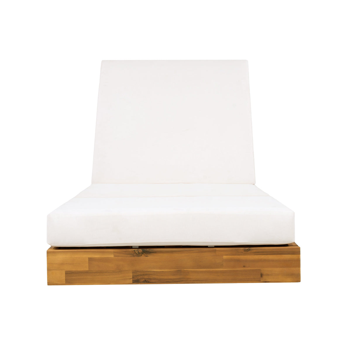 Acacia Wood Chaise Lounge with Cushion