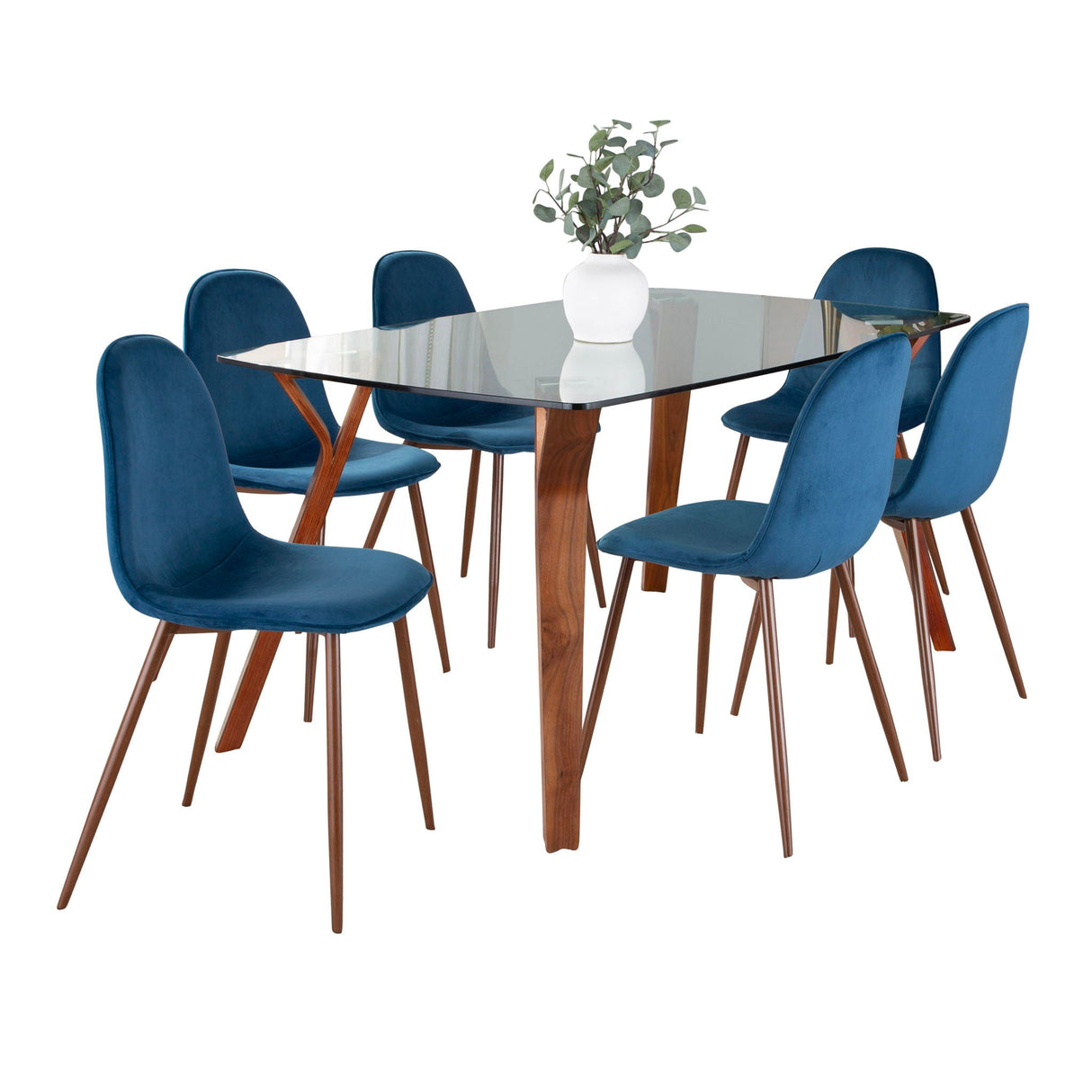 Folia Pebble - 7 Piece Dining Set Mid Century Modern by Couch.com