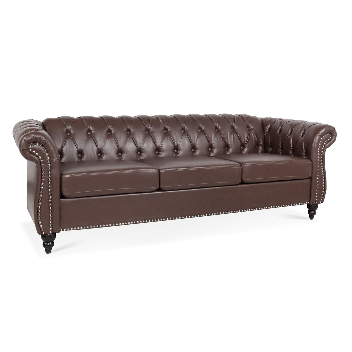 Rolled Arm Chesterfield 3 Seater Sofa by Couch.com