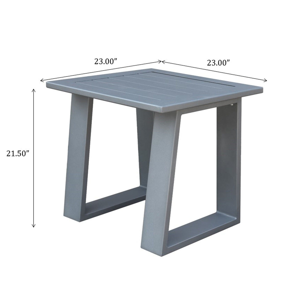 Outdoor Indoor Aluminum Square End Table/Side Table - Powdered Pewter by Couch.com