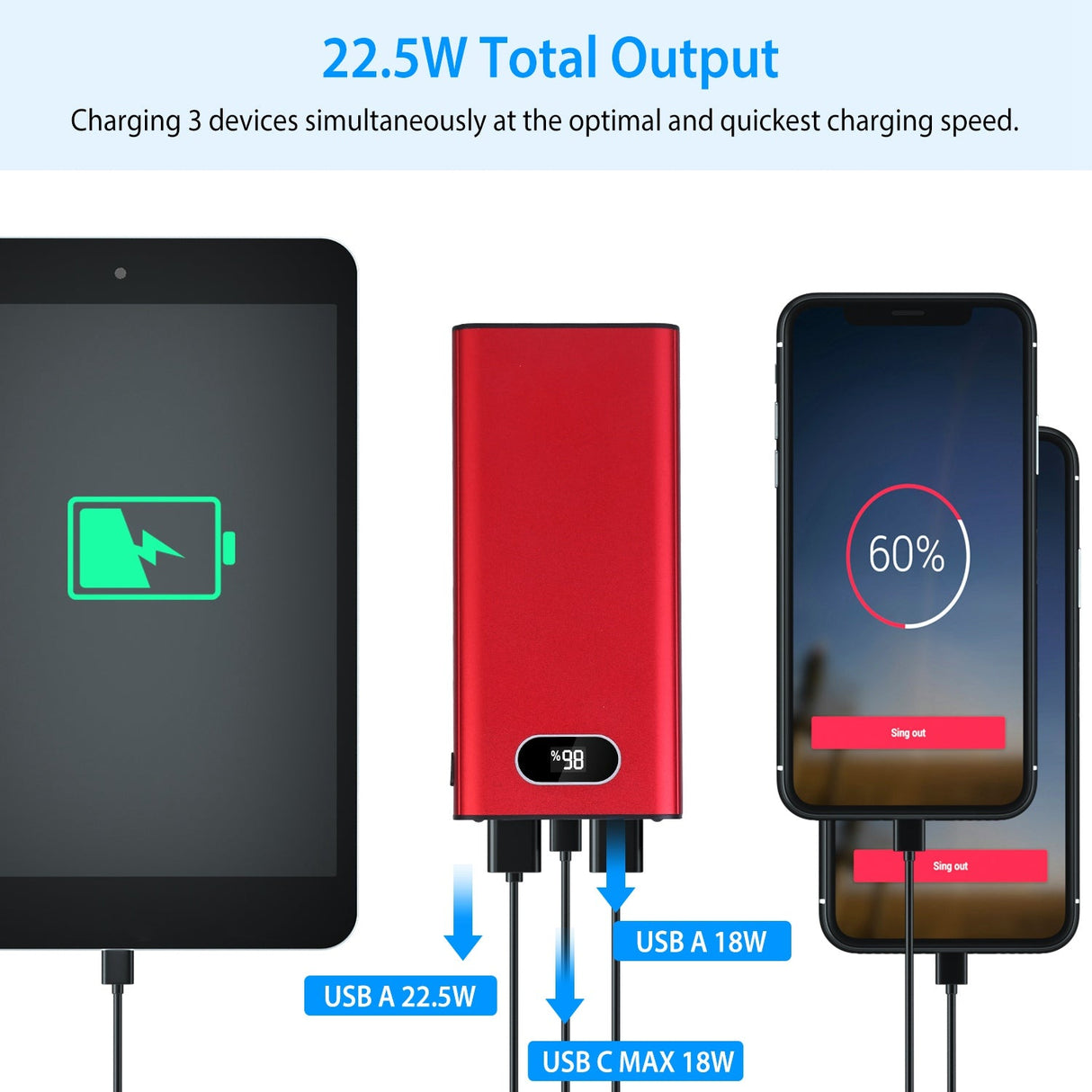 20000mAh Power Bank Portable With External Battery Pack by DirectDeals