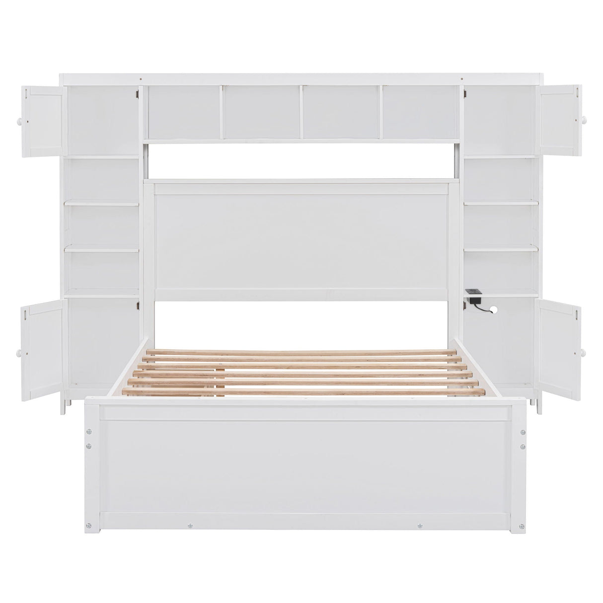 Bed With All In One Cabinet, Shelf And Sockets, Trundle by Couch.com