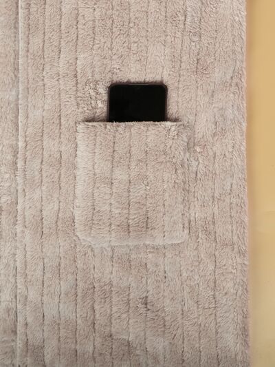 Women Plus Size Hooded Open Front Fuzzy Jacket With Long Sleeves Elegant And Comfortable Jacket