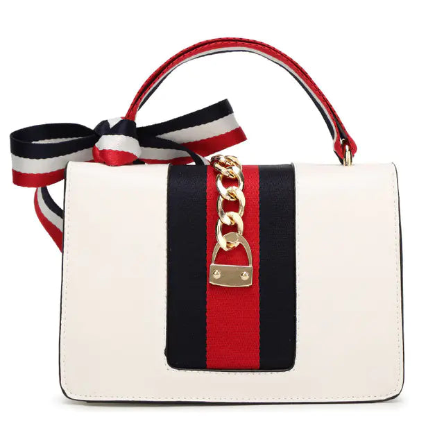 Small Square Bag with Ribbon and Wine God Design