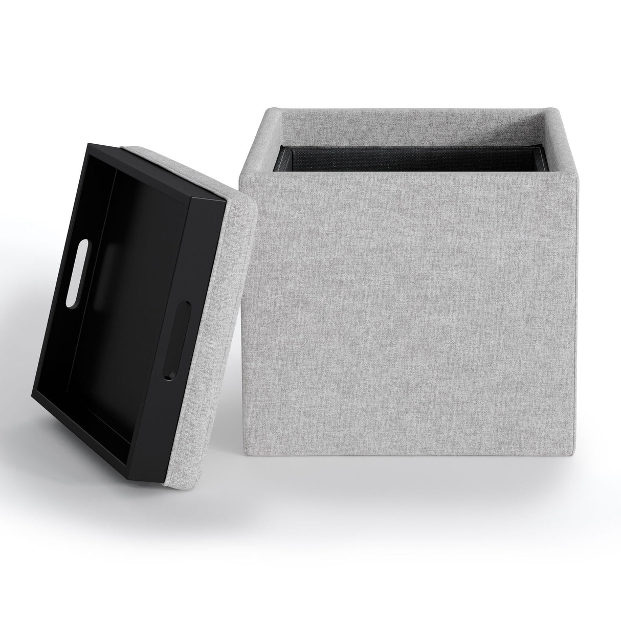Rockwood - Upholstered Cube Storage Ottoman With Tray by Couch.com